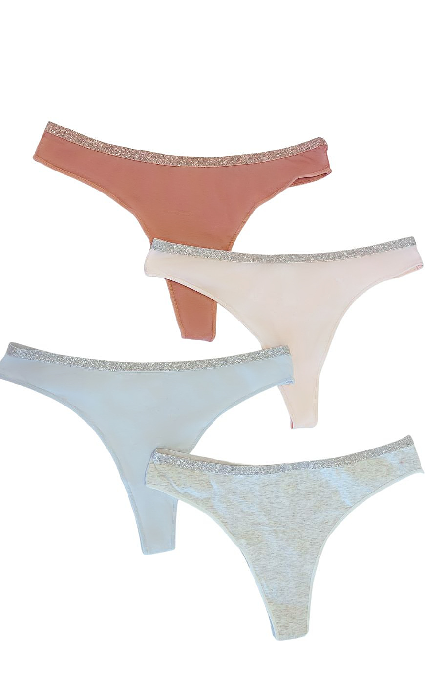 Lingerie Center Βαμβακερό String Sparkle - Σιέλ - LC81108-Σιέλ-L