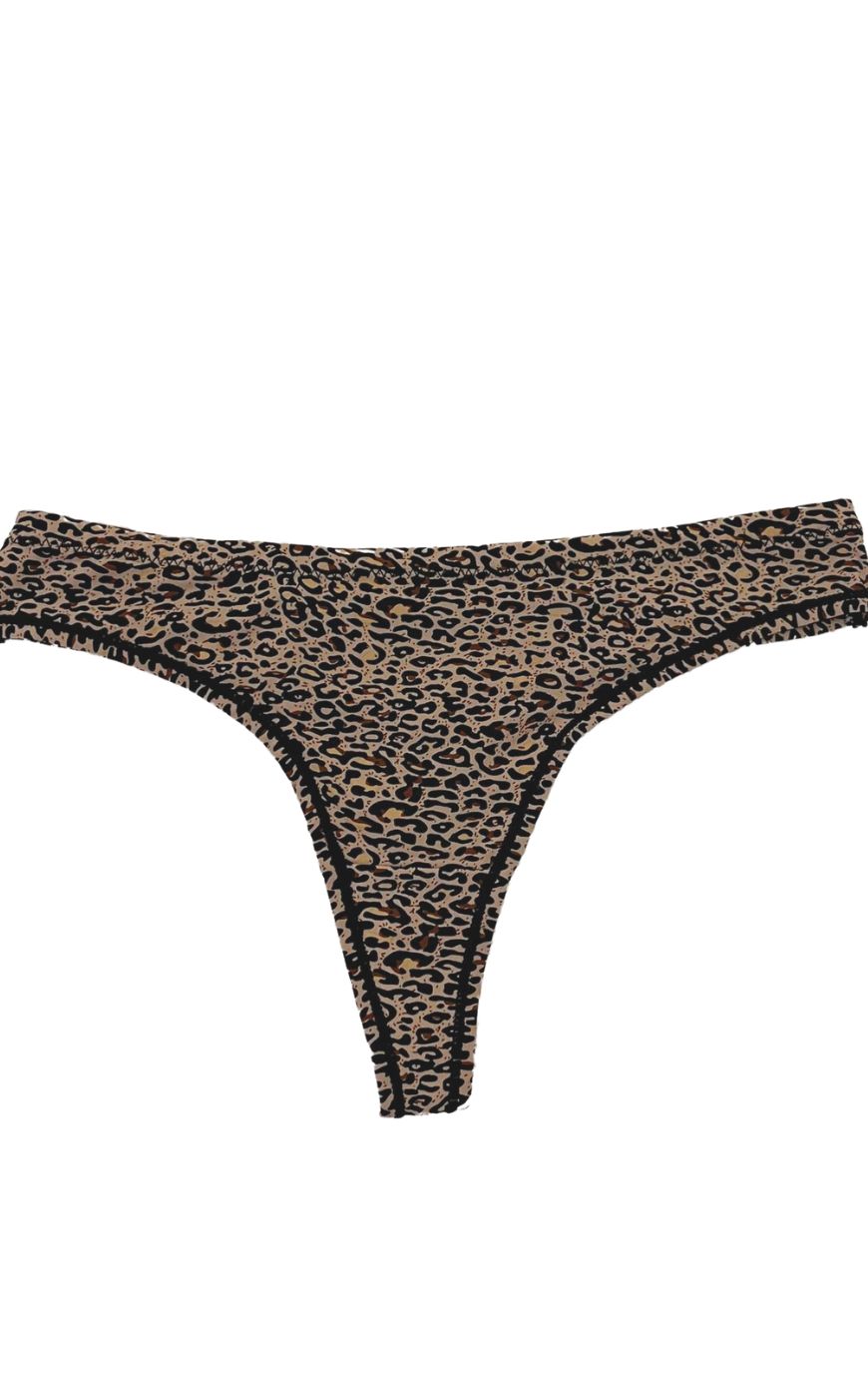  Κιλοτάκι String σε Animal Print - Μαύρο-Καφέ - LC4062-Μαύρο Καφέ-XL 2025